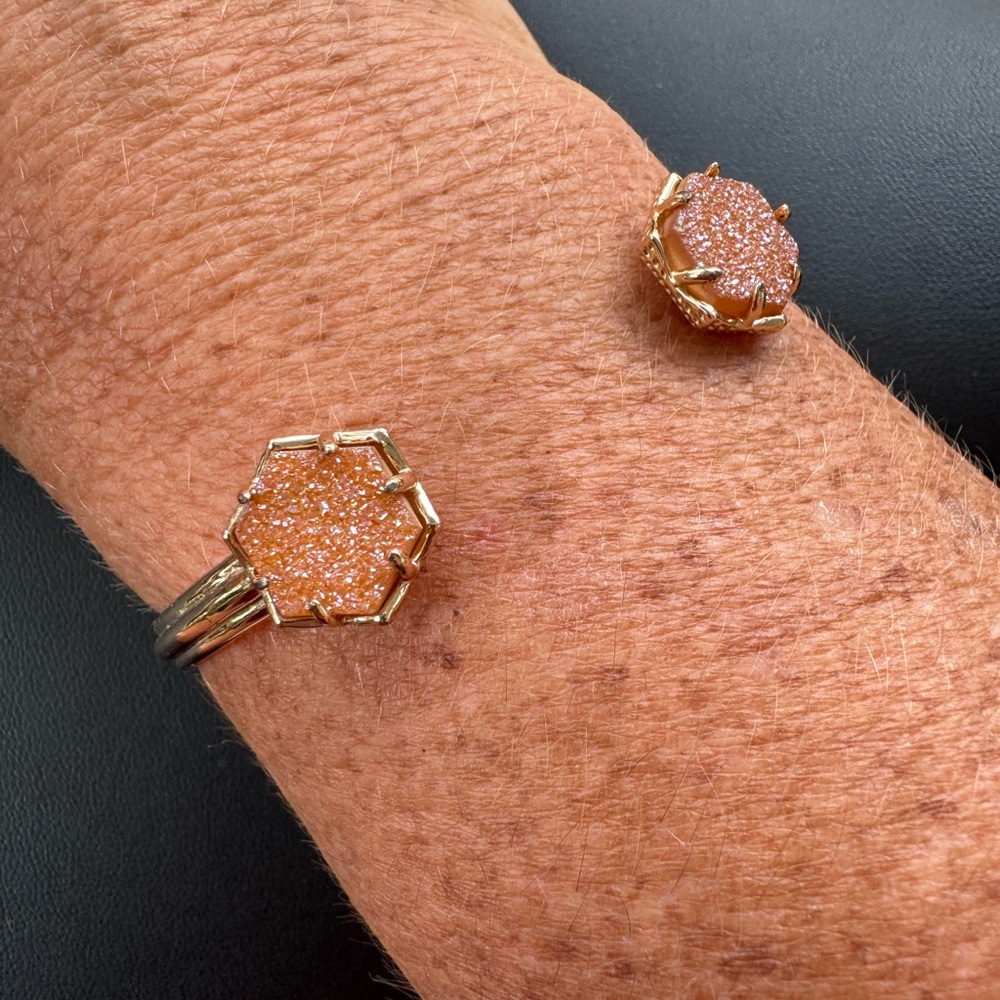 Kendra Scott Arden Rose Gold & Rose Gold Drusy Cuff Bracelet